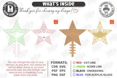 Personalized Christmas Tree Topper Star Laser Cut | Holiday Product Image 3