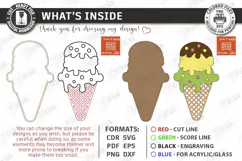 Ice Cream Coloring Laser Cut | Kids Craft | Coloring Toy SVG Product Image 3