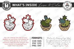 Succulent Stud Earrings with Display Card Laser Cut | CNC Product Image 2