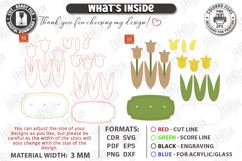 3d layered Flower - Wooden Spring Flowers Decor Laser Bundle Product Image 15