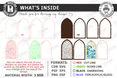 Stained Glass Wall Art Laser Cut | Arch Window Frame | CNC Product Image 2