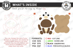 LED Night Light Laser Cut | 3D Layered Cute Animal | Bear Product Image 3