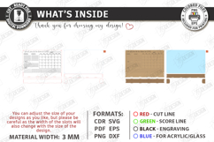 Acrylic Planner Laser Cut | Family Calendar | Wall Decor SVG Product Image 3