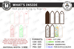 Stained Glass Wall Art Laser Cut | Arch Window Frame | CNC Product Image 2