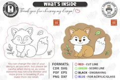 Wooden Fox Coloring Board Laser Cut | Kids Activity Craft Product Image 3