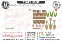 3d layered Flower - Wooden Spring Flowers Decor Laser Bundle Product Image 16