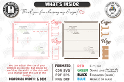 Coffee Mug and Wine Glass Holder Laser Cut | Wall Decor SVG Product Image 3