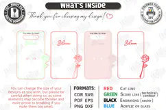 Valentine Flower Holder Card Laser Cut | Bouquet Holder SVG Product Image 3