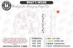 3D Minimalist Wooden and White Christmas Décor Laser Cut Product Image 3