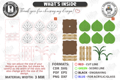 Wooden Plant Coaster Laser Cut | Leaf Cup Mat | 3D Layered Product Image 4