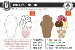 Ice Cream Coloring Laser Cut | Kids Craft | Coloring Toy SVG Product Image 3