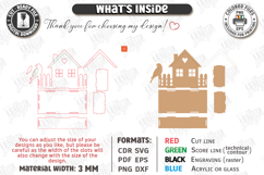 House Shaped Organizer Laser Cut | Desktop Storage Tray SVG Product Image 3