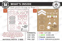 3D Christmas House Ornament Laser Cut | Christmas Village Product Image 4