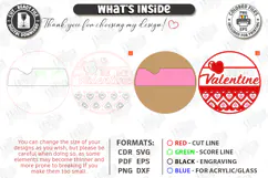 Valentine’s Round Door Hanger Laser Cut | Layered Door Sign Product Image 3