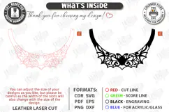 Gothic Leather Necklace Laser Cut | Leather Jewelry | Choker Product Image 2