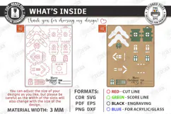 3D Christmas House Ornament Laser Cut | Christmas Village Product Image 4