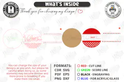 Valentine’s Round Door Hanger Laser Cut | Layered Door Sign Product Image 3