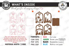 Wooden Nativity Lantern Laser Cut | 3D Christmas Night Light Product Image 3
