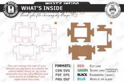 Family Puzzle Photo Frame Laser Cut | Modern Picture Frame Product Image 3