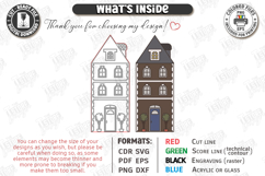 Miniature Village Blocks Toy Laser Cut | Town House Product Image 3