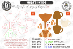 Leather Bag Charm Laser Cut | Croissant and Coffee Keychains Product Image 3
