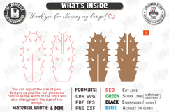 3D Wooden Cactus Laser Cut | Standing Succulent Desk Decor Product Image 3