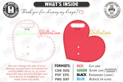Valentine Flower Holder Card Laser Cut | Bouquet Holder SVG Product Image 3