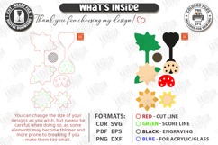 Leather Bag Charm Laser Cut | Ladybug and Flower Keychain Product Image 3