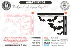 Halloween Door Corner Decor Laser Cut | Door Sign | Bats SVG Product Image 3