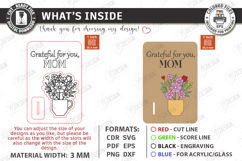 Mother's Day Wooden Card Laser Cut | Layered Card SVG | CNC Product Image 3