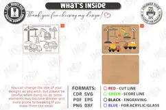 Wooden Kids Puzzle Laser Cut | Kids Laser | Construction SVG Product Image 3
