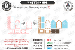 3D Lantern House Laser Cut | Wood and Acrylic Night Light Product Image 3