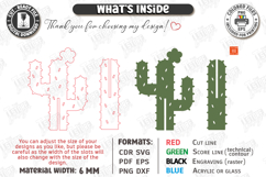 3D Wooden Cactus Laser Cut | Standing Succulent Desk Decor Product Image 3