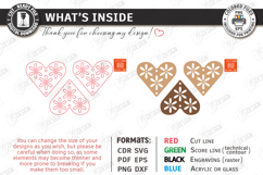 Hearts Hanging Decor Ornament Laser Cut | 3D Floral Decor Product Image 3