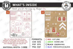 3D Christmas House Ornament Laser Cut | Christmas Village Product Image 4