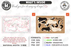 Dog Breed Card Puzzle Laser Cut | 3D Puzzle | Husky | CNC Product Image 3