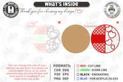 Valentine’s Round Door Hanger Laser Cut | Layered Door Sign Product Image 3