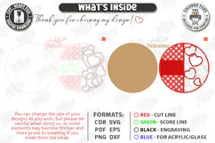 Valentine’s Round Door Hanger Laser Cut | Layered Door Sign Product Image 3
