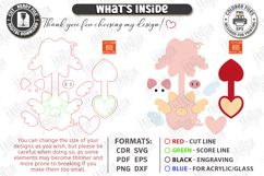 Leather Bag Charm Laser Cut | Pig and Heart Keychain | CNC Product Image 3