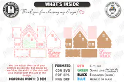 Valentine's Day Candle House Laser Cut | Candle Holder SVG Product Image 3