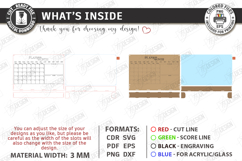 Acrylic Planner Laser Cut | Family Calendar | Wall Decor SVG Product Image 3