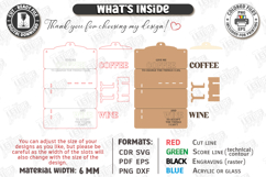 Coffee Mug and Wine Glass Holder Laser Cut | Wall Decor SVG Product Image 3