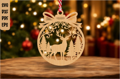 Deer Christmas Ornament SVG Laser Cut File Product Image 1