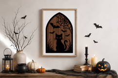 Laser Cut Black Cat Wall Art SVG Product Image 1