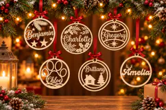 Laser Cut Christmas Ornament SVG Product Image 1