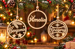 Laser Cut Christmas Ornament SVG Product Image 2
