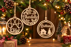 Laser Cut Christmas Ornament SVG Product Image 3
