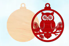 Laser Cut Christmas Owl Ornament Product Image 2