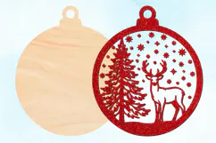 Laser Cut Christmas Reindeer Ornament Product Image 2
