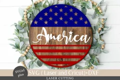 America Laser Cut, America Round Sign Laser Cut Product Image 1